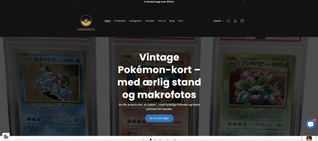 Forside CollexyLux webshop case med SEO og organisk synlighed som læring for små B2B-virksomheder